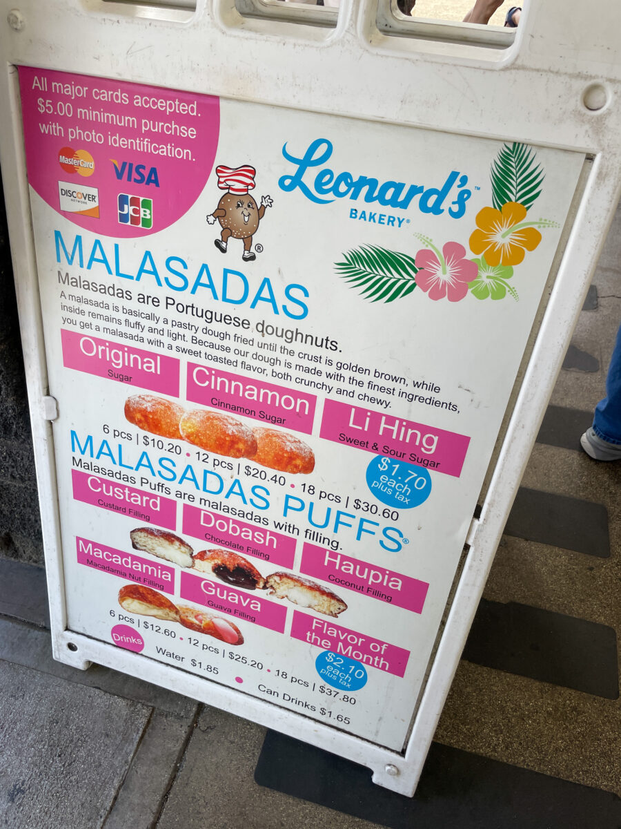 Menus of Leonard’s Bakery