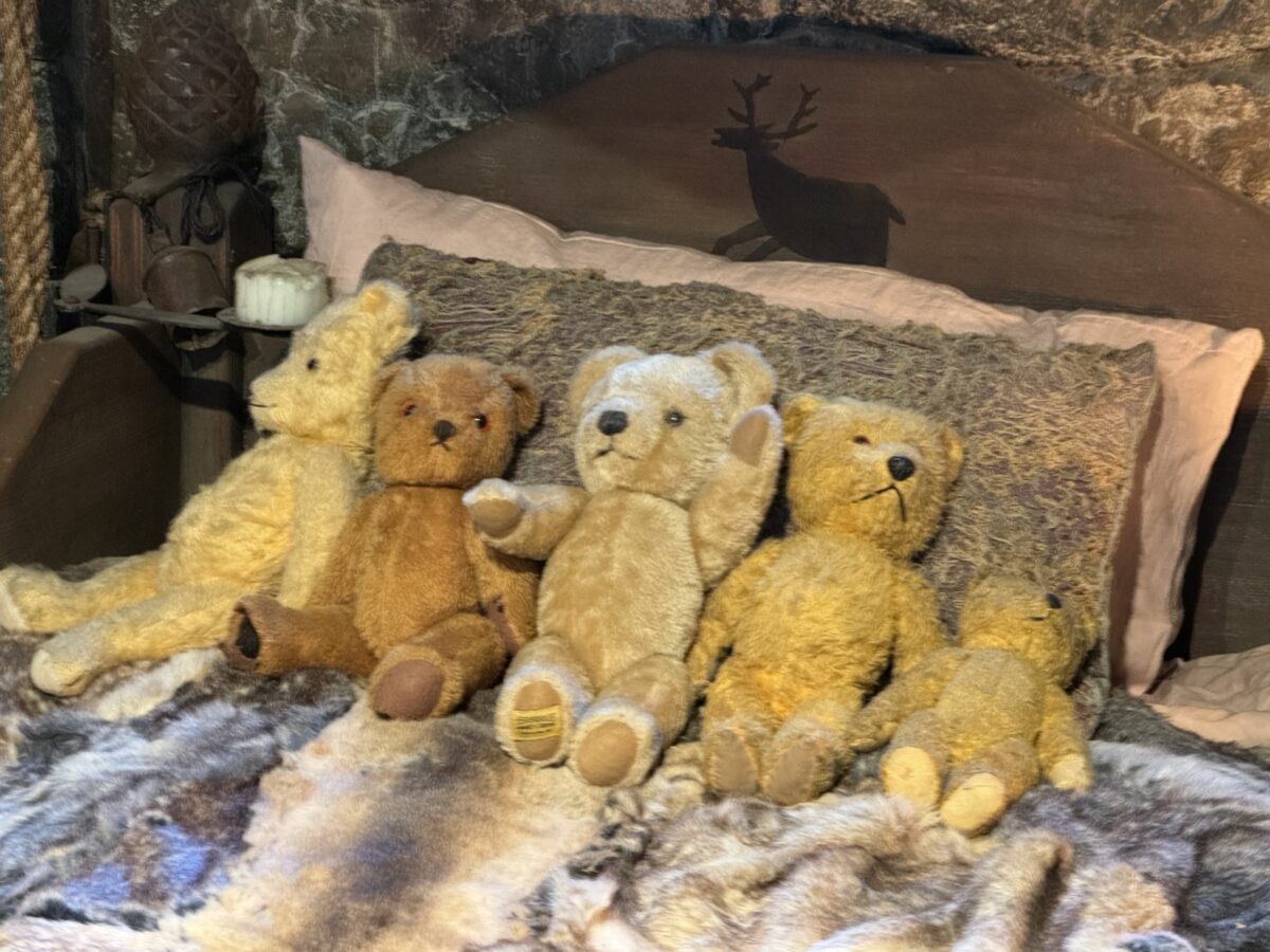 Hagrid's teddy bears on the bed