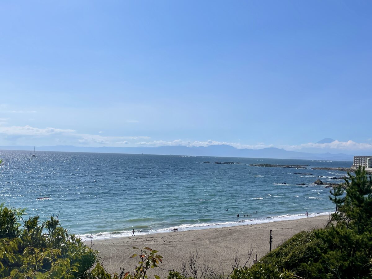 Isshiki Beach where you can see Mt. Fuji.