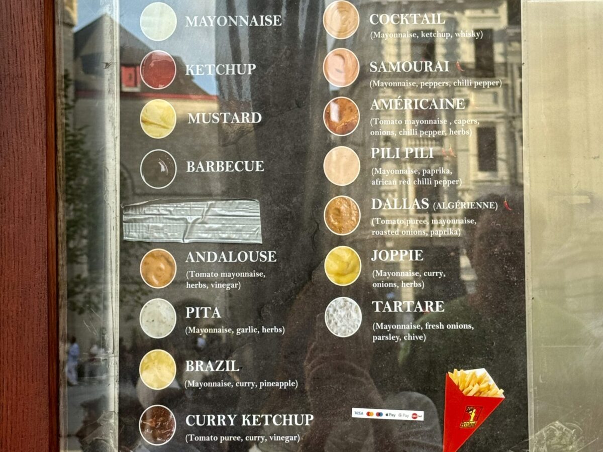 sauce menu