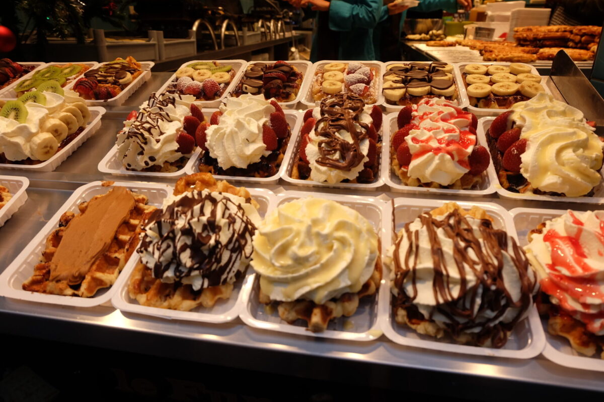 colorful waffle samples