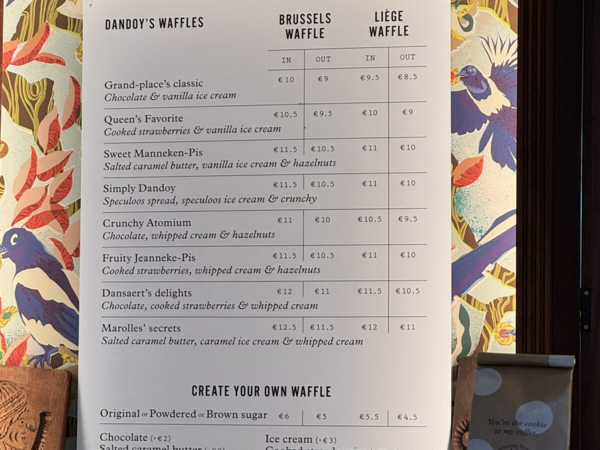 waffle menu